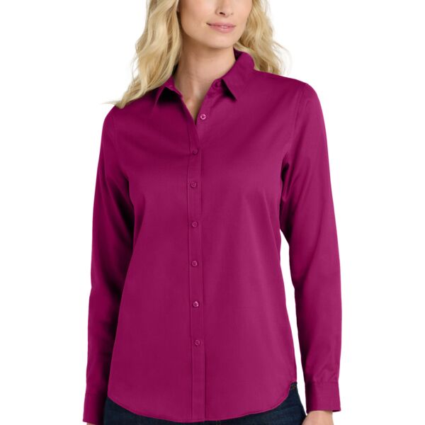 Ladies Long Sleeve SuperPro React Twill Shirt Thumbnail